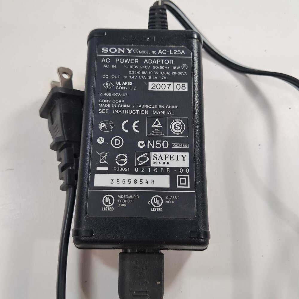 Genuine Sony HandyCam AC-L25A Charger AC‎ Adapter power cord OEM camcorder
